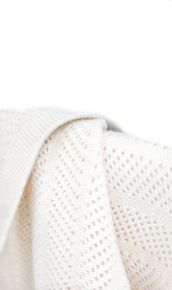 Cream Cashmere Baby Blanket Close Up