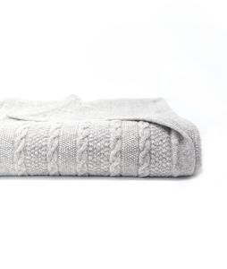 Cashmere cable knit blanket