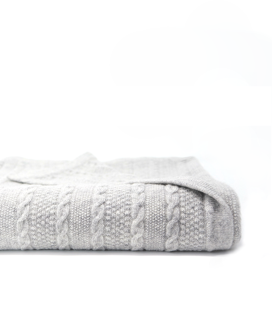 Cashmere Cable Knit Baby Blanket lower