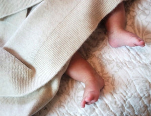 Baby Wool Cashmere Blanket Close Up feet